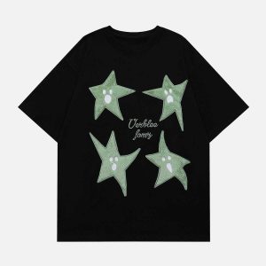 youthful ghost star print tee   trendy & unique streetwear 6280