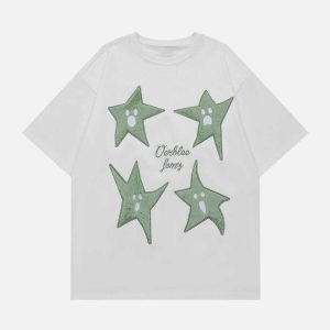youthful ghost star print tee   trendy & unique streetwear 6898