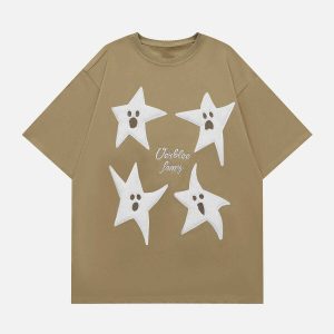 youthful ghost star print tee   trendy & unique streetwear 7916