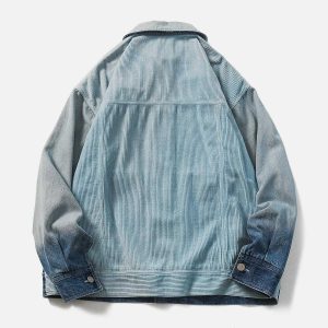 youthful gradient denim jacket   iconic streetwear piece 1329