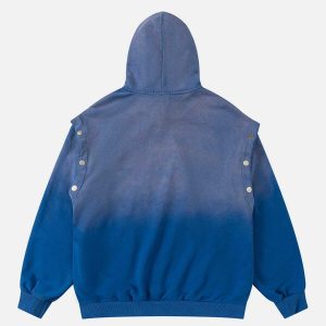 youthful gradient hoodie with detachable hood   street chic 6031
