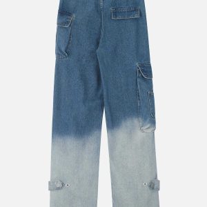 youthful gradient jeans with large pockets   trendy & bold 1759