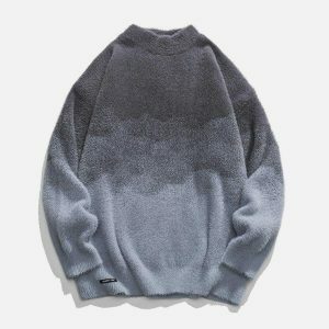 youthful gradient knit sweater   chic y2k streetwear 2229