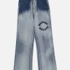 youthful gradient letter jeans embroidered & trendy fit 4615