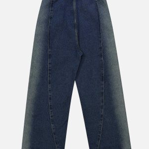 youthful gradient loose jeans   trendy y2k streetwear look 1054