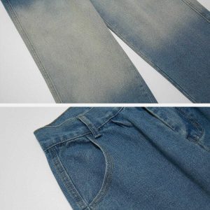 youthful gradient patchwork jeans   trendy & unique style 6699