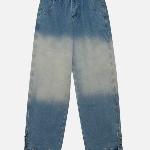 youthful gradient patchwork jeans   trendy & unique style 6801