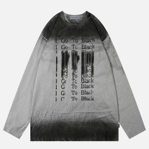 youthful gradient print sweatshirt   urban & trendy style 7467