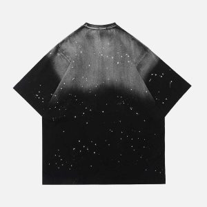 youthful gradient star tee with raw edge design 8047