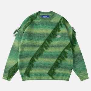youthful gradient stripe sweater   chic urban appeal 1458