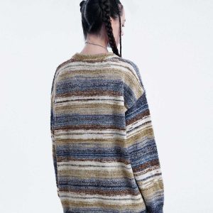 youthful gradient stripe sweater   chic urban appeal 2514