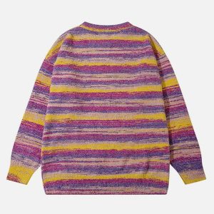 youthful gradient stripe sweater   chic urban appeal 4029