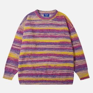 youthful gradient stripe sweater   chic urban appeal 6803