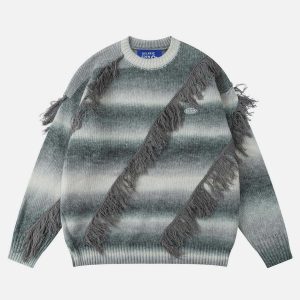 youthful gradient stripe sweater   chic urban appeal 7248