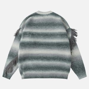 youthful gradient stripe sweater   chic urban appeal 8399