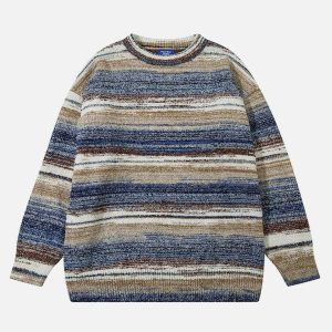 youthful gradient stripe sweater   chic urban appeal 8864