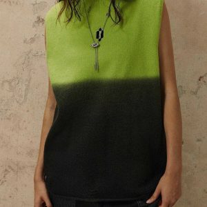 youthful gradient sweater vest   chic y2k streetwear look 8512
