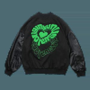 youthful green heart jacket embroidered detail 2107