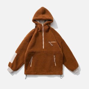 youthful half zip sherpa coat winter essential 8358