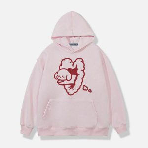 youthful heart dog print hoodie   chic urban comfort 1090