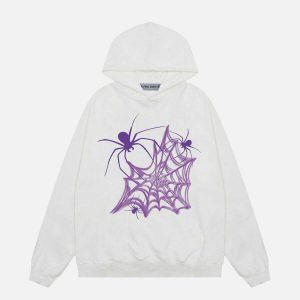 youthful heart spider web hoodie   trendy urban appeal 1740