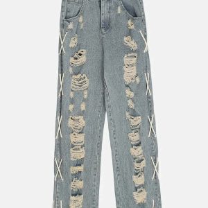 youthful hole washed jeans dynamic design & urban appeal 6460