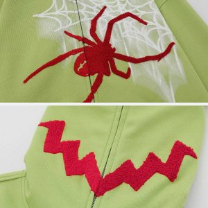 youthful horn spider hoodie flocking design trendsetter 8085