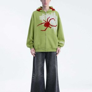 youthful horn spider hoodie flocking design trendsetter 8471