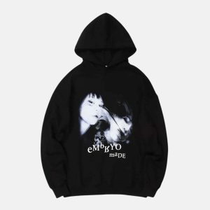 youthful illusion girl print hoodie   chic & urban style 5426