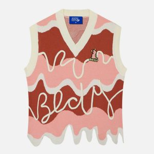 youthful irregular hem sweater vest   chic y2k streetwear 8077