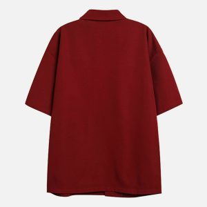 youthful irregular placket shirts   chic short sleeve trend 7507