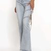 youthful irregular strap flared jeans unique & trendy fit 2547