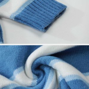 youthful irregular stripes polo sweater dynamic design 4516