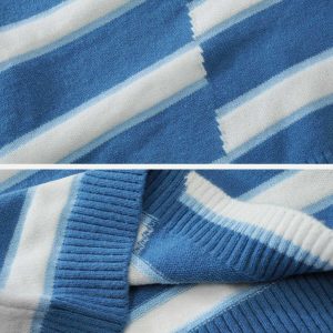 youthful irregular stripes polo sweater dynamic design 4909
