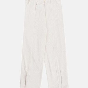 youthful irregular zipper pants unique streetwear design 1325