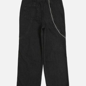 youthful irregular zipup jeans   sleek & urban style 2967