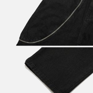 youthful irregular zipup jeans   sleek & urban style 4768