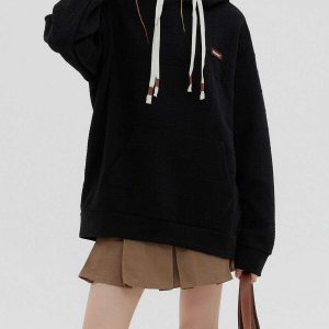 youthful labeled drawstring hoodie streetwear essential 2724
