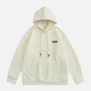 youthful labeled drawstring hoodie streetwear essential 6005