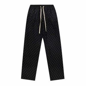 youthful lattice side slit pants streetwise & sleek design 5457