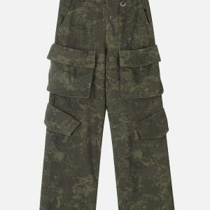 youthful leaf multi pocket cargo pants   urban & trendy 3886