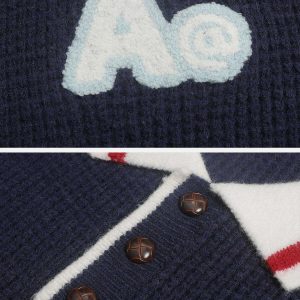 youthful letter a polo sweater   chic & preppy streetwear 2580