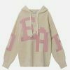 youthful letter jacquard hoodie   trending urban style 1720