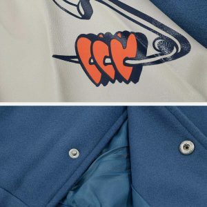 youthful letter love varsity jacket   chic & crafted design 6958