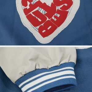 youthful letter love varsity jacket   chic & crafted design 8928