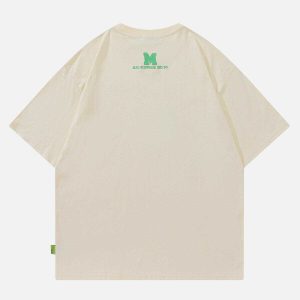 youthful letter m print tee   custom & iconic style 1521