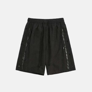youthful letter print casual breasted shorts streetwear 1095
