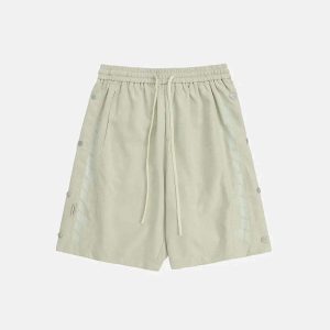 youthful letter print casual breasted shorts streetwear 4121