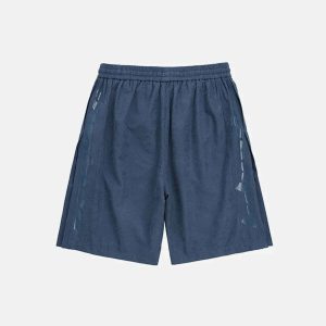 youthful letter print casual breasted shorts streetwear 4554