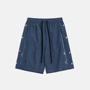 youthful letter print casual breasted shorts streetwear 4896